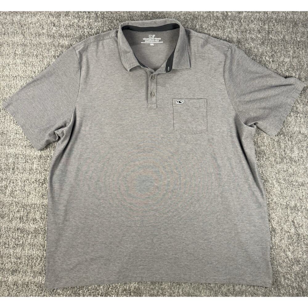 Mens Vinyard Vines Cotton Charcoal Gray Polo Shirt Size 2X